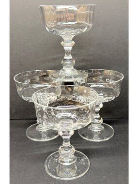 4 MIkasa Crystal Clear Optic French Countryside Champagnes Tall Sherbets 5 1/4"